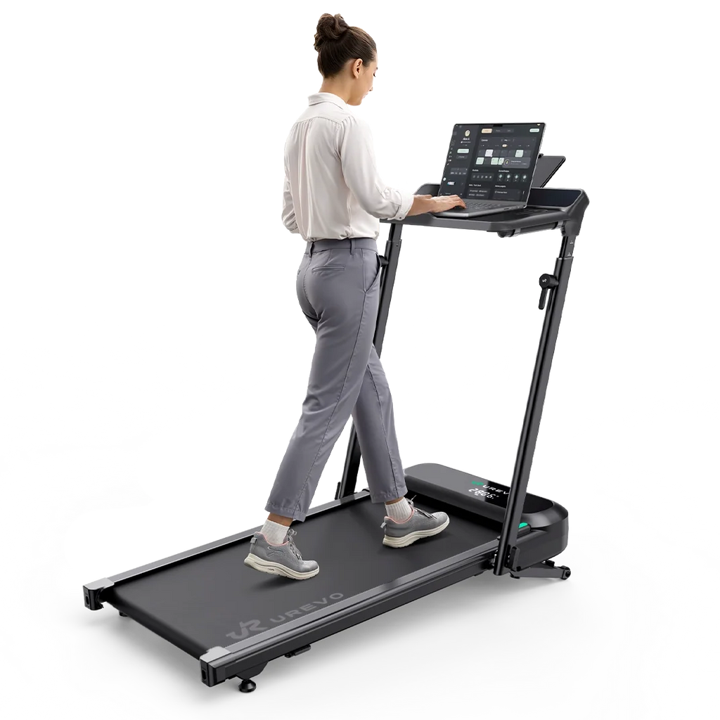 Woman using the UREVO FoldiMix 5L Smart Treadmill