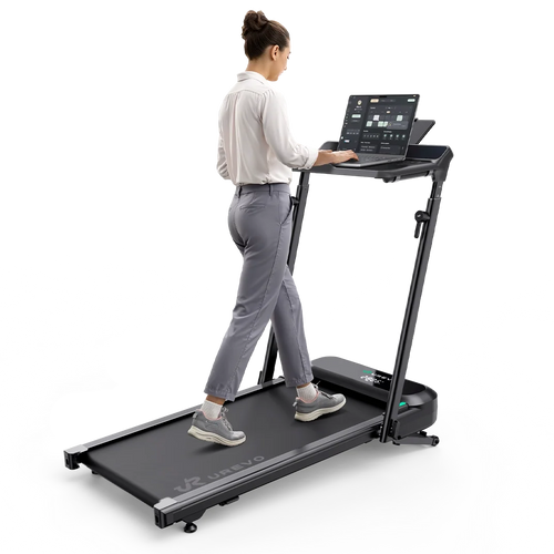Woman using the UREVO FoldiMix 5L Smart Treadmill
