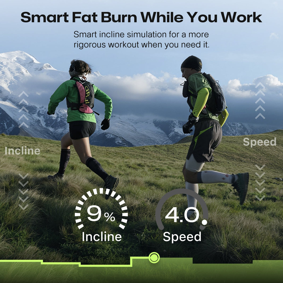 UREVO smart incline workout simulation