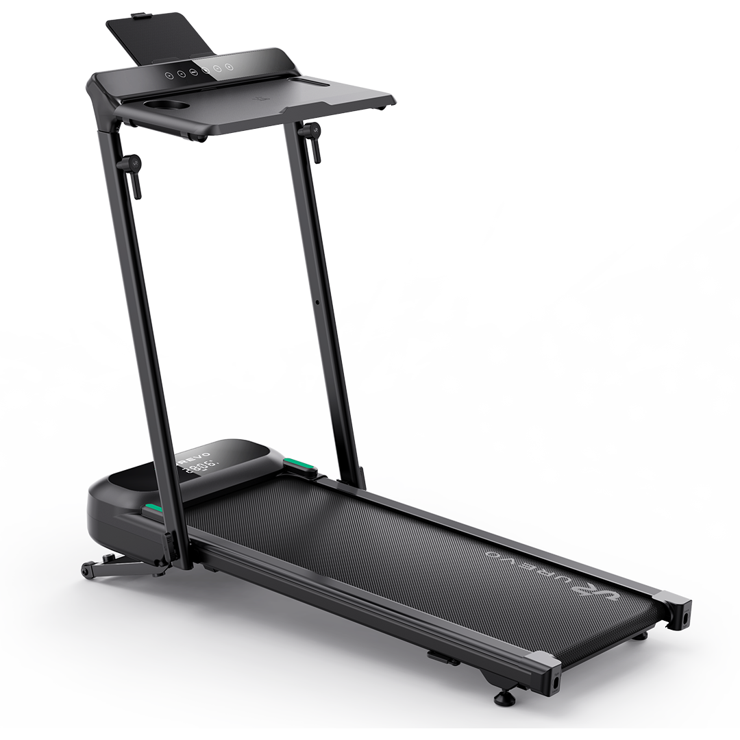 FoldiMix 5L Smart Treadmill: sleek, modern design with integrated desk and digital display